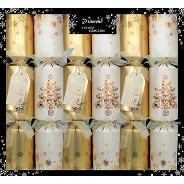 13.5" Gold and Cream Crackers Super Luxury Crackers