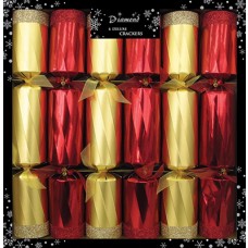 13" Red & Gold Glitter Crackers
