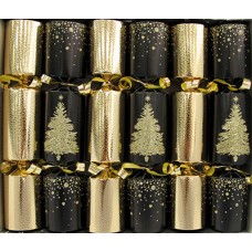 8" Gold Black Tree Mini Crackers